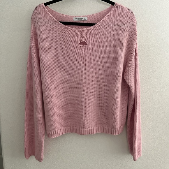 Stradivarius pink off the shoulder sweater size small - Picture 1 of 4